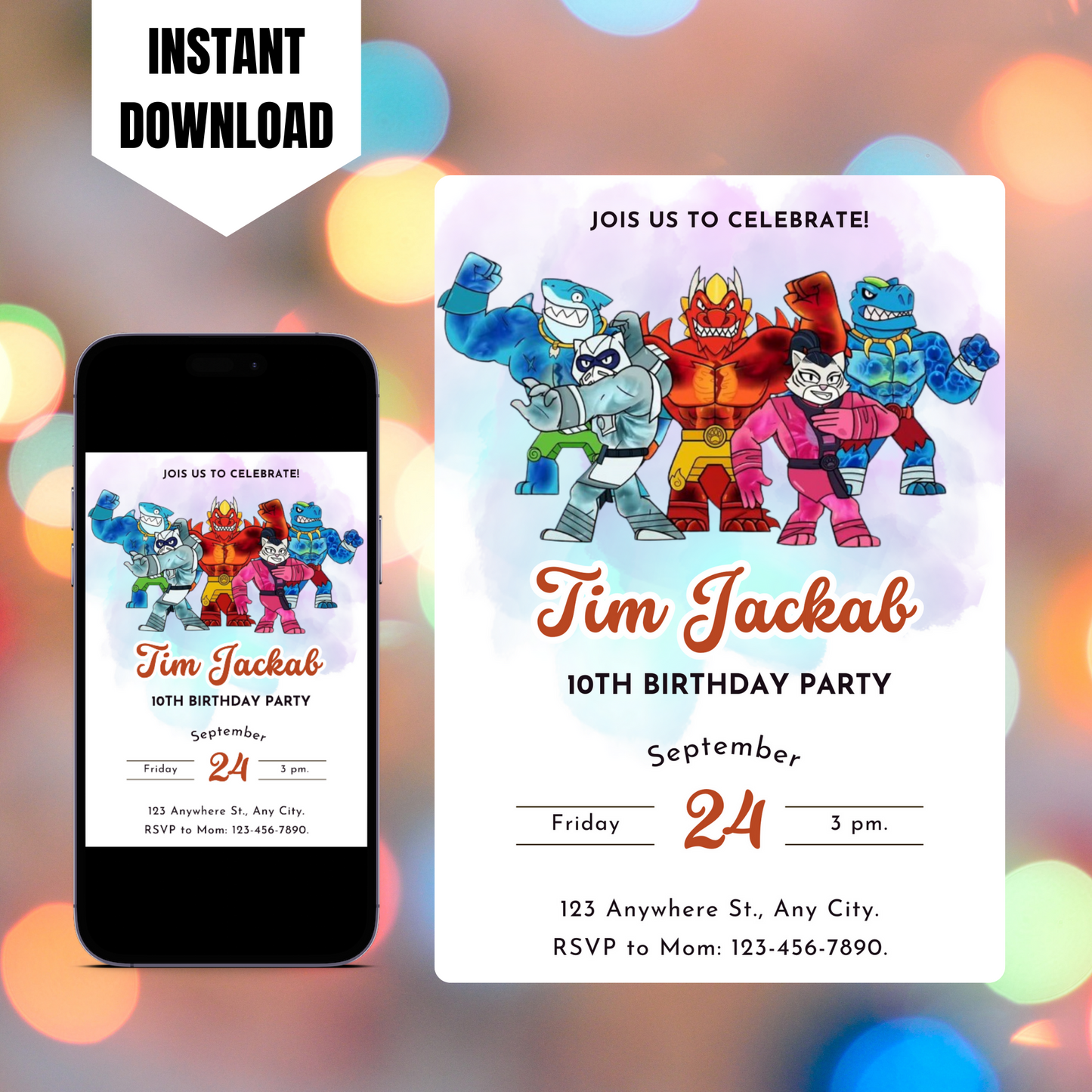 Goo Jit Zu Birthday Invitation Template