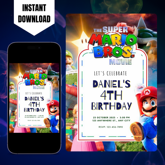 Super Mario Birthday Invitation Template