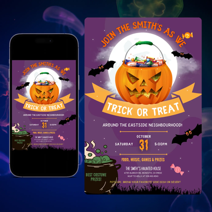 Halloween Trick or Treat Invitation Template CreativeRino