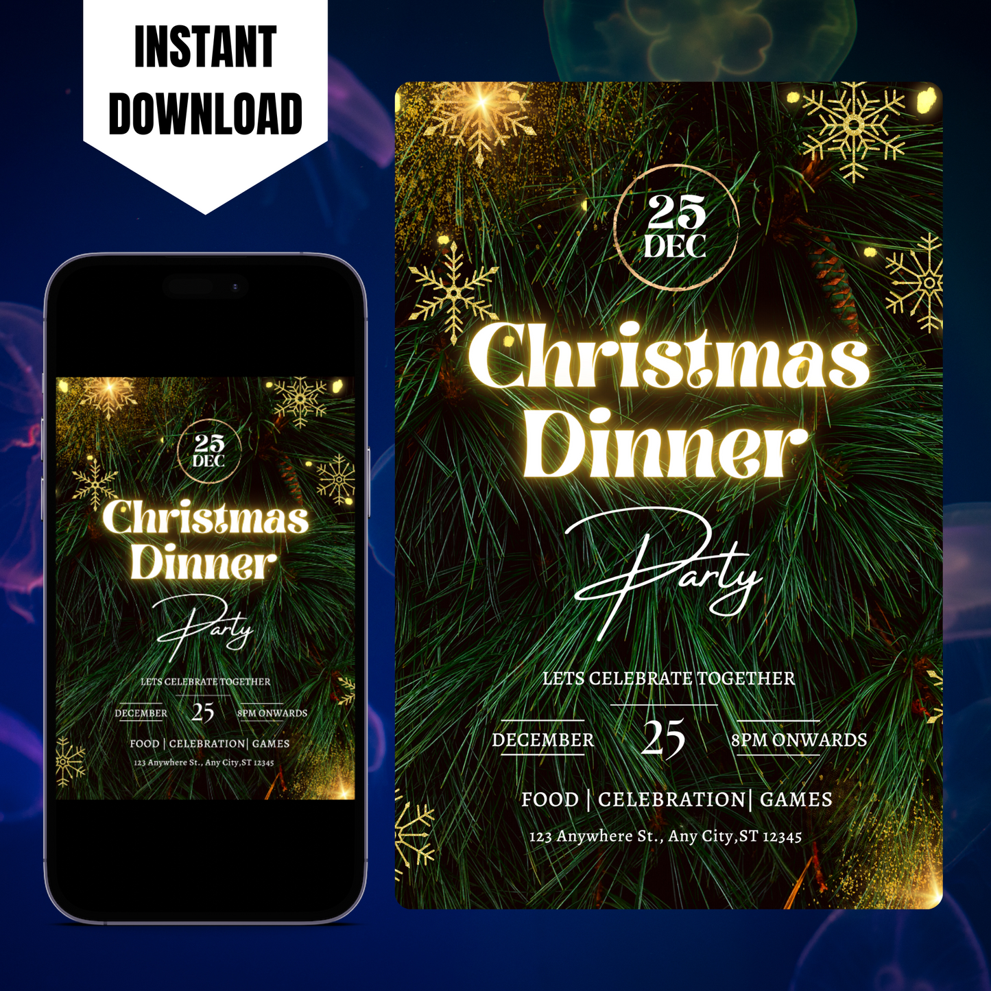 Christmas Dinner Party Invitation Template