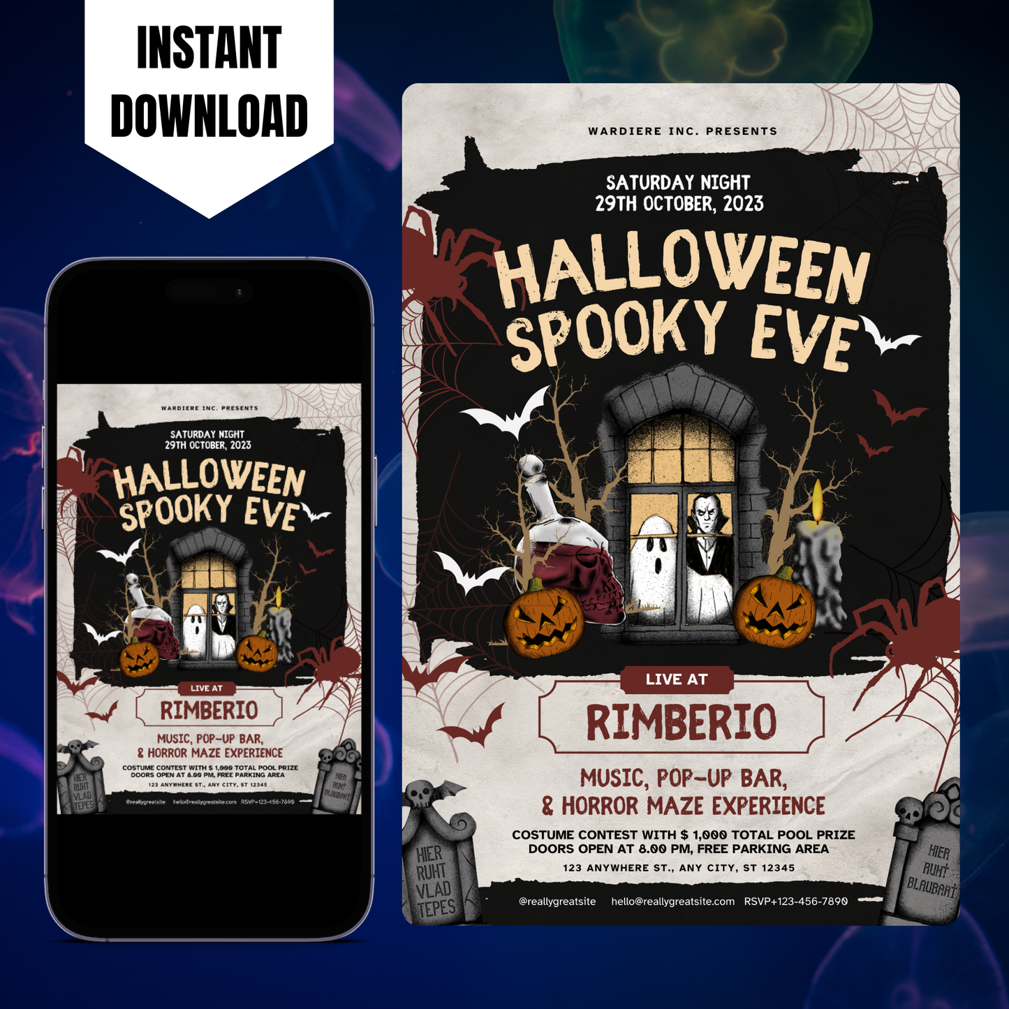 Halloween Spooky Eve Invitation Template