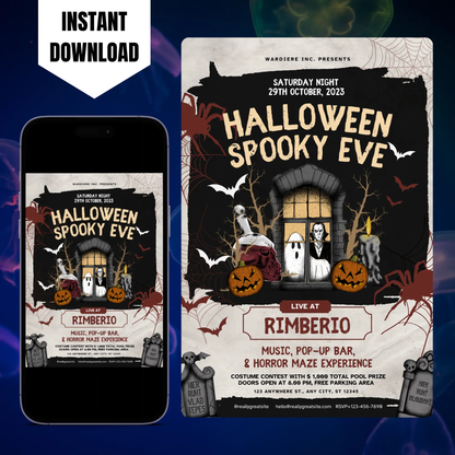 Halloween Spooky Eve Invitation Template CreativeRino