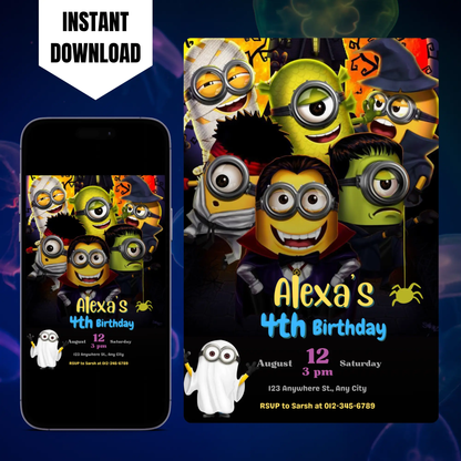Minions Birthday Invitation Template CreativeRino