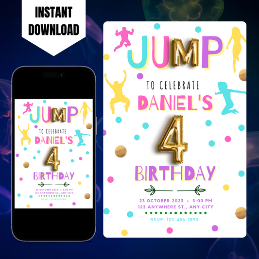 Jump Birthday Invitation Template