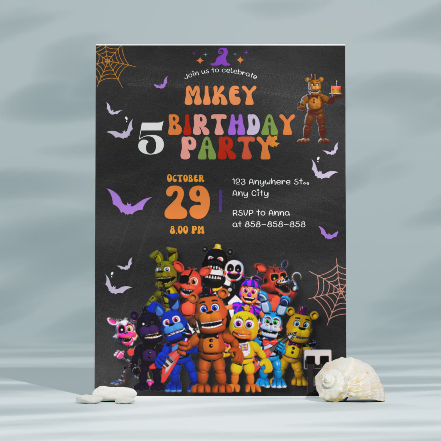 Five Nights at Freddys Birthday Invitation Template