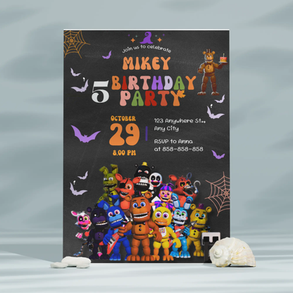 Five Nights at Freddys Birthday Invitation Template CreativeRino