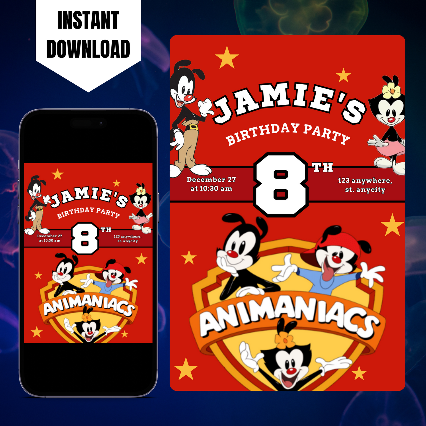 Animaniacs Birthday Invitation Template