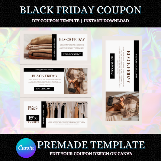 Black Friday Coupons Template | Black Friday Sale Offer Coupon