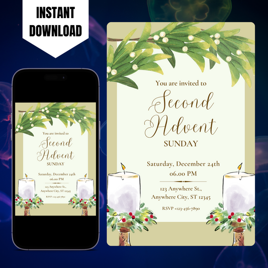 Advent Invitation Template | Advent Celebration Party Invite