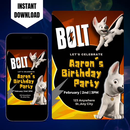 Bolt Birthday Invitation Template