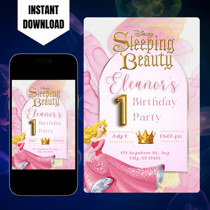Sleeping Beauty Birthday Invitation Template CreativeRino