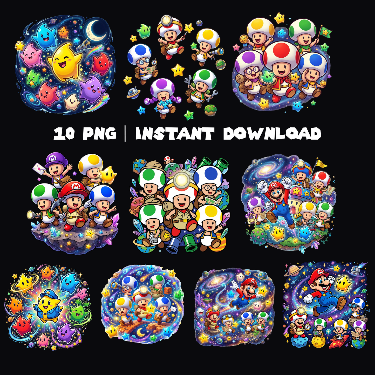 Toad PNG - Super Mario Galaxy PNG | Mario Space Theme Clipart CreativeRino