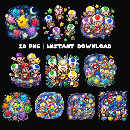 Toad PNG - Super Mario Galaxy PNG | Mario Space Theme Clipart CreativeRino