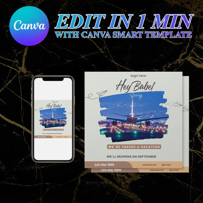 We Are On Vacation Flyer Template | We Are Closed Social Media Flyer CreativeRino
