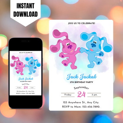 Blue's Clues Birthday Invitation Template CreativeRino