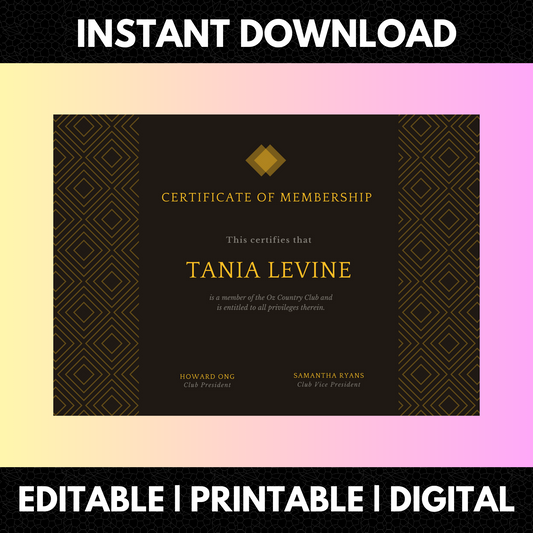 Certificate of Membership Template | Membership Certificate