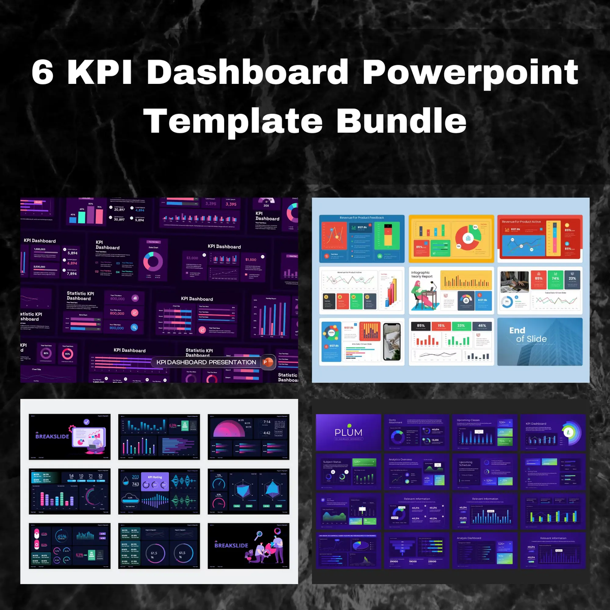 6 KPI Dashboard Powerpoint Presentation Template Bundle – CreativeRino