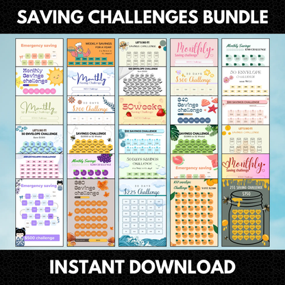 30 Month Saving Challenge Bundle | Saving Money Tracker CreativeRino