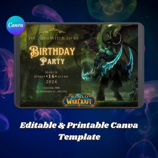 World of Warcraft Birthday Invitation Template