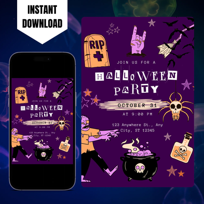 Halloween Party Invitation Template CreativeRino