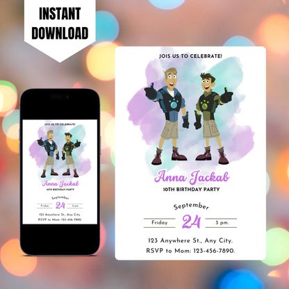 Wild Kratts Birthday Invitation Template CreativeRino
