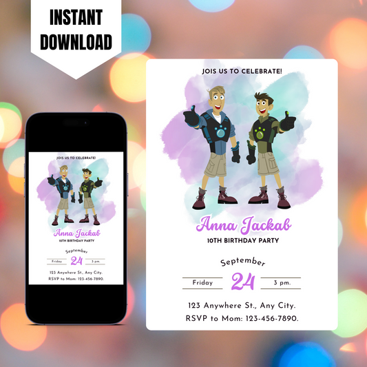 Wild Kratts Birthday Invitation Template