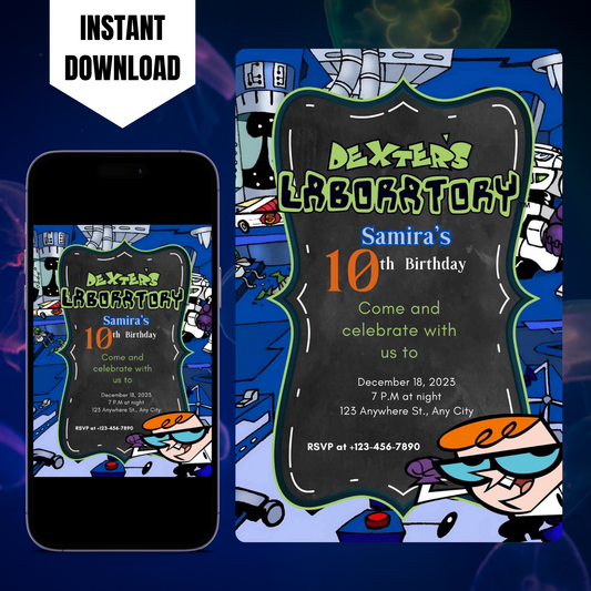 Dexter's Laboratory Birthday Invitation Template