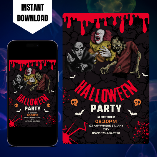 Halloween Party Invitation Template