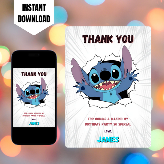 Stitch Thank You Card Template