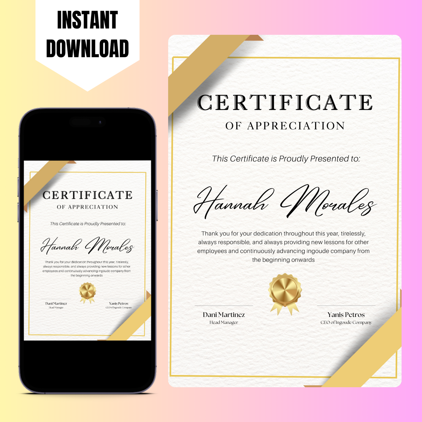 Certificate of Appreciation Template | Appreciation Certificate