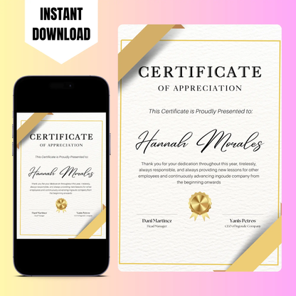 Certificate of Appreciation Template | Appreciation Certificate CreativeRino