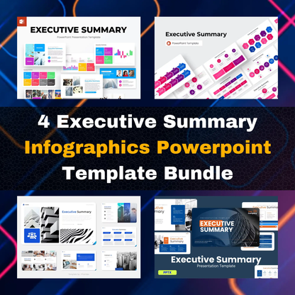 4 Executive Summary Infographics Powerpoint Template Bundle CreativeRino