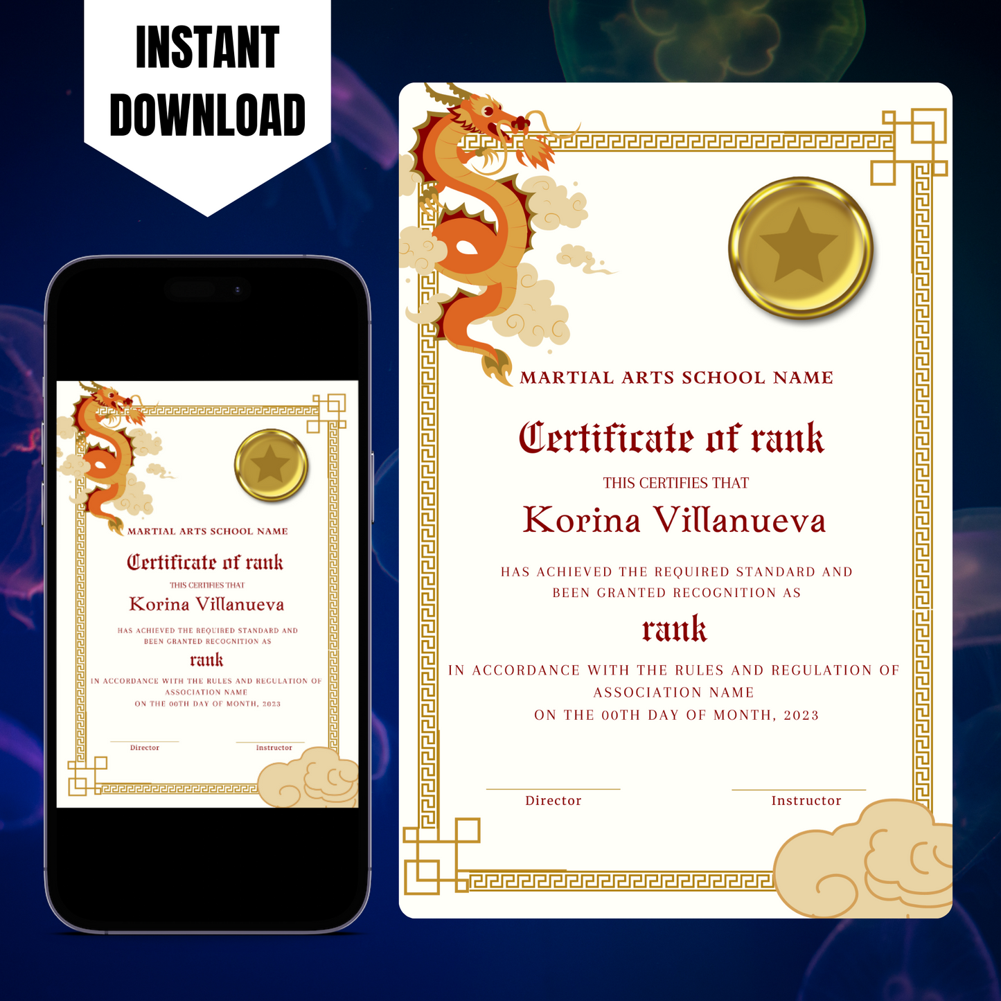 Certificate of Rank Template | Rank Certificate