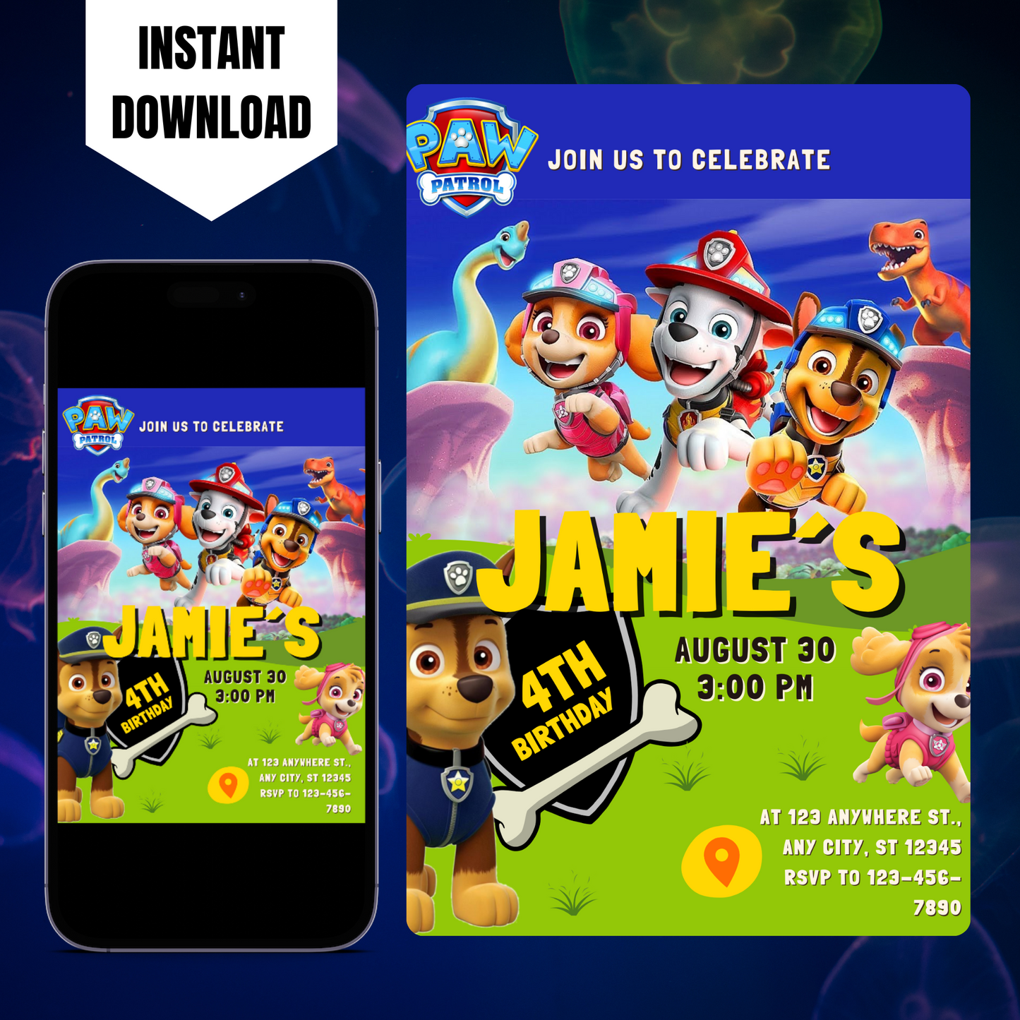 Paw Patrol Birthday Invitation Template