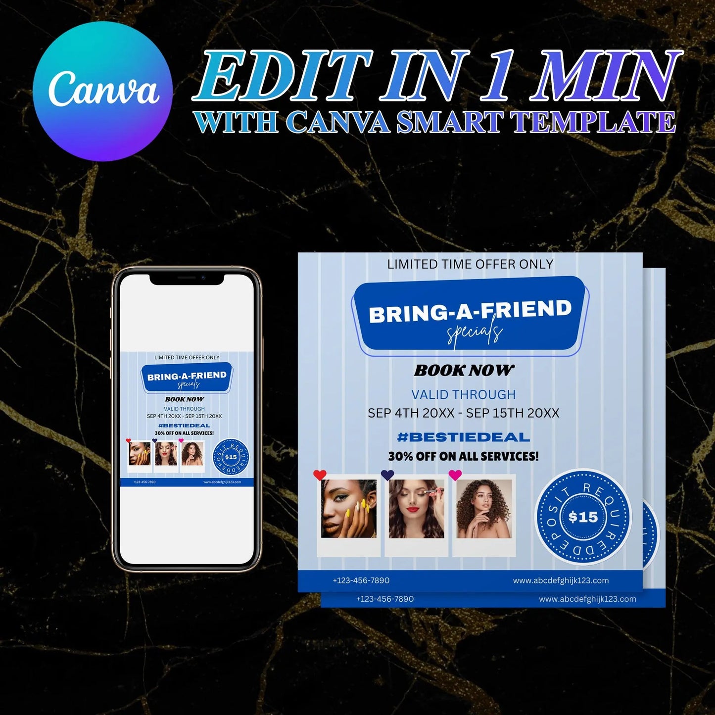 Bring A Bestie Special Flyer Template | Bring A Friend Social Media Flyer CreativeRino