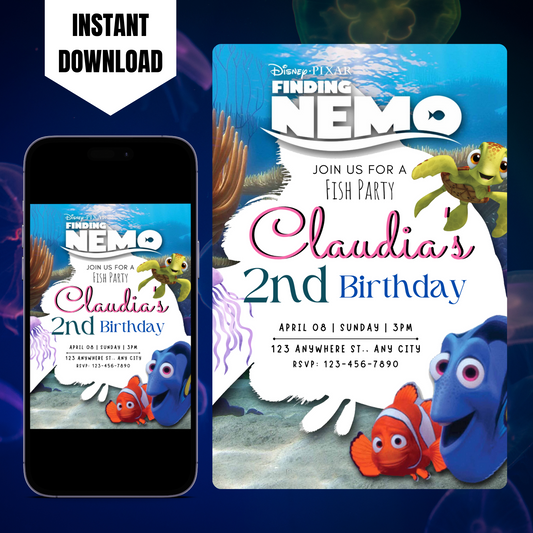 Finding Nemo Birthday Invitation Template