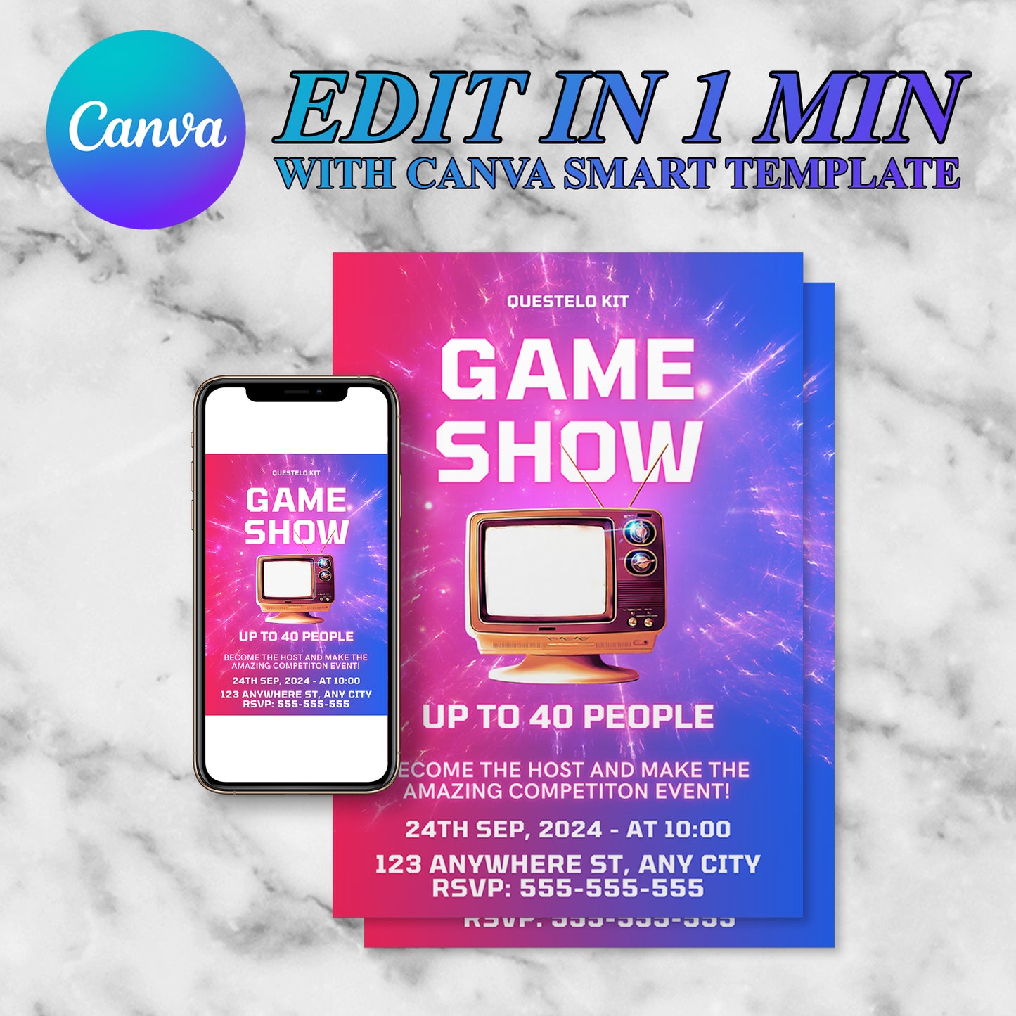 Game Show Birthday Invitation Template