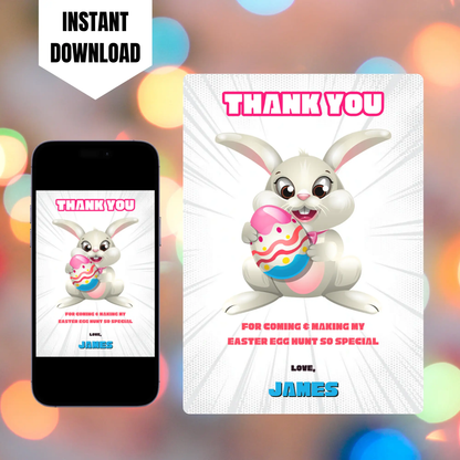 Easter Egg Hunt Thank You Card Template CreativeRino