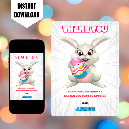 Easter Egg Hunt Thank You Card Template