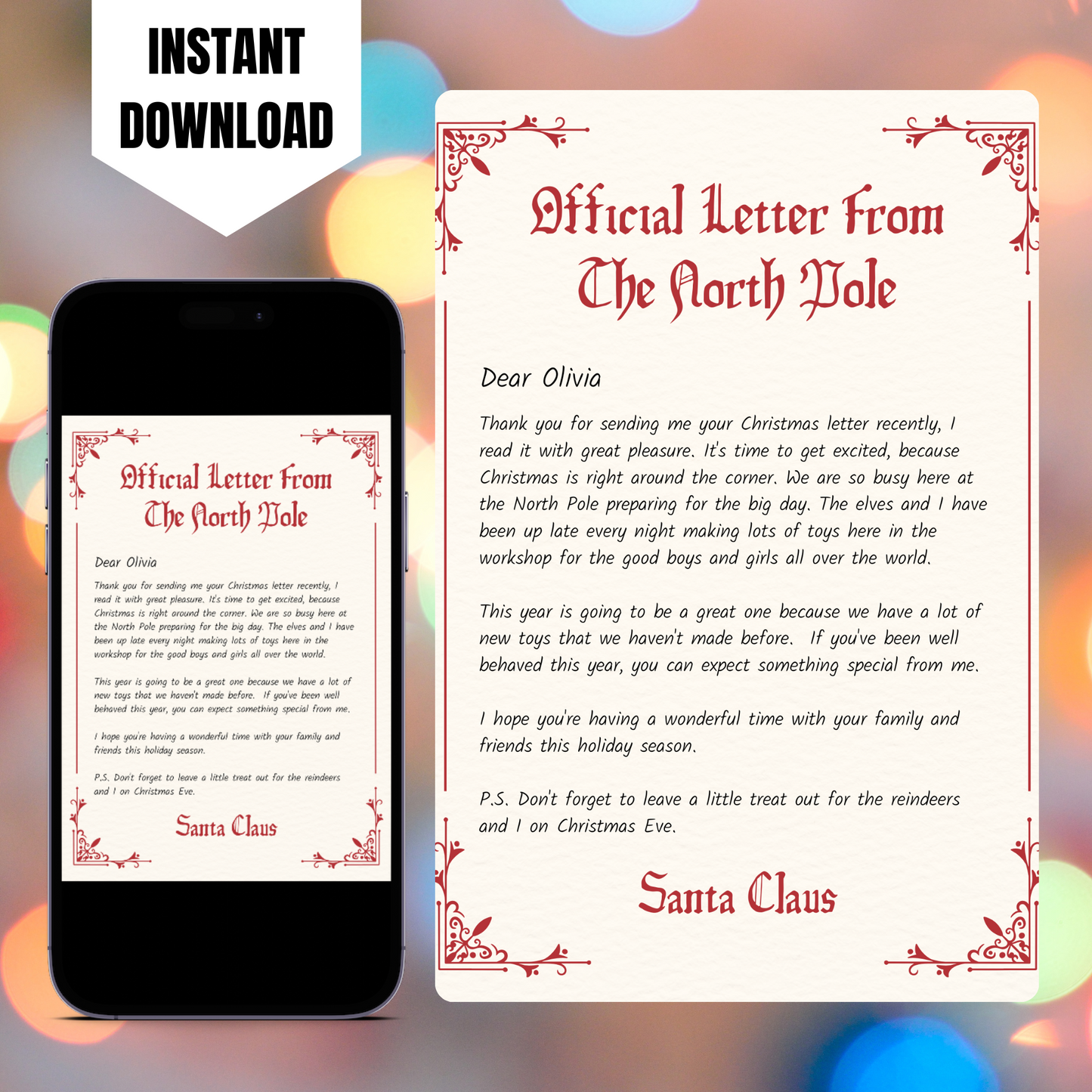 Letter from Santa Claus Christmas Template