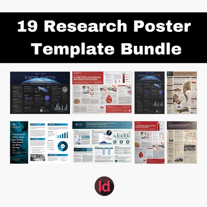 19 Research Poster Template Bundle | Academic Scientific Medical Research Case Study Poster Templates | Adobe Indesign CreativeRino