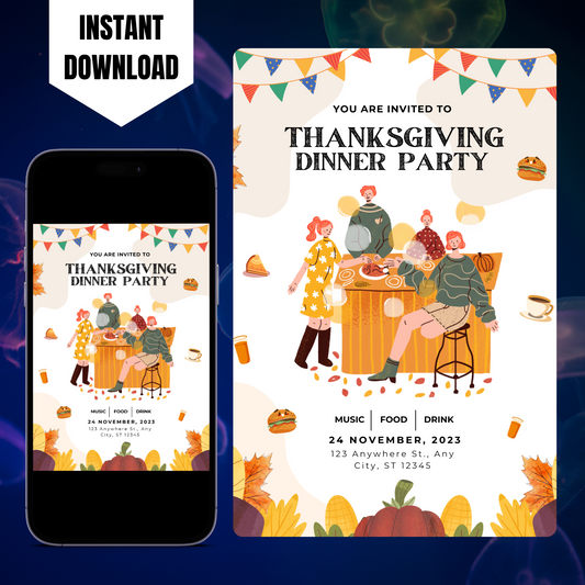 Thanksgiving Dinner Party Invitation Template