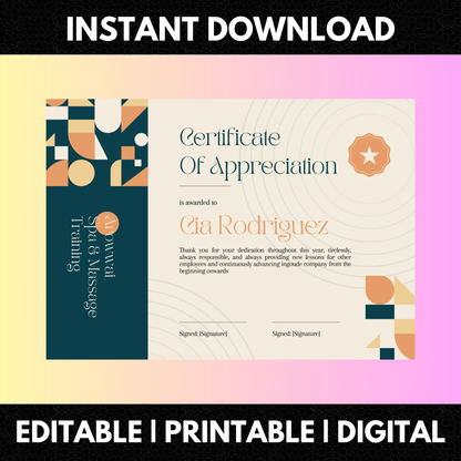 Certificate of Appreciation Template | Appreciation Certificate CreativeRino