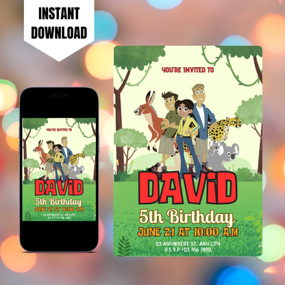 Wild Kratts Birthday Invitation Template CreativeRino
