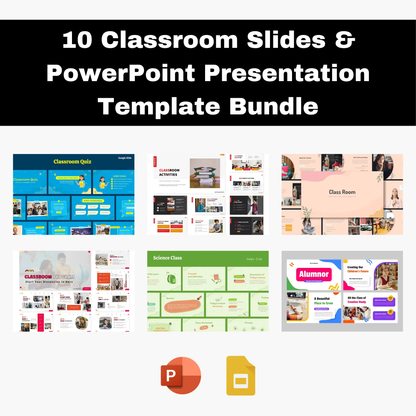 10 Classroom Google Slides and Powerpoint Presentation Template Bundle CreativeRino
