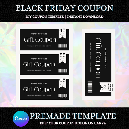 Black Friday Coupons Template | Black Friday Sale Offer Coupon CreativeRino