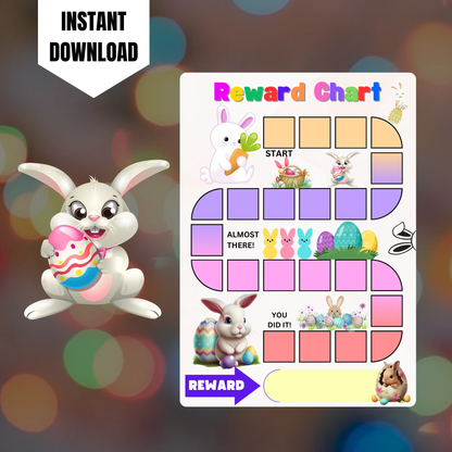 Easter Egg Reward Chart Template | Easter Bunny Behavior Chart CreativeRino