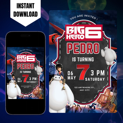 Big Hero 6 Birthday Invitation Template CreativeRino
