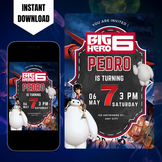 Big Hero 6 Birthday Invitation Template