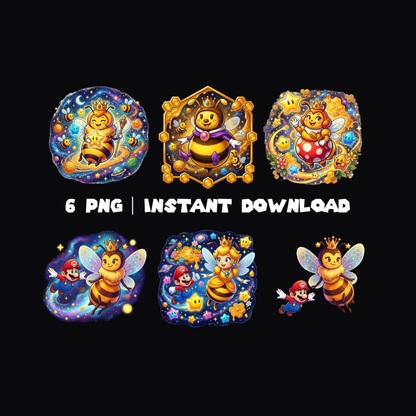 Honey Queen PNG - Super Mario Galaxy PNG | Mario Space Theme Clipart (Copy) CreativeRino